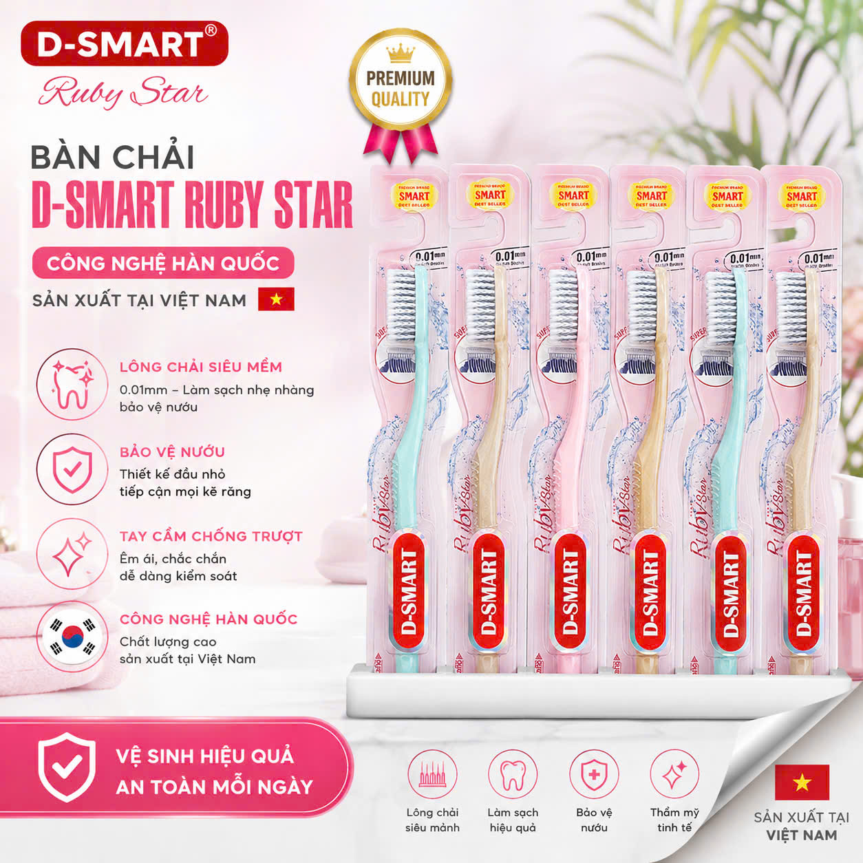 Bàn chải D-Smart Ruby Star