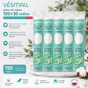 Bông Tẩy Trang Vésmall 120 + 30 Miếng