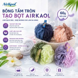 Bông tắm tròn tạo bọt AirKaol 60 gram