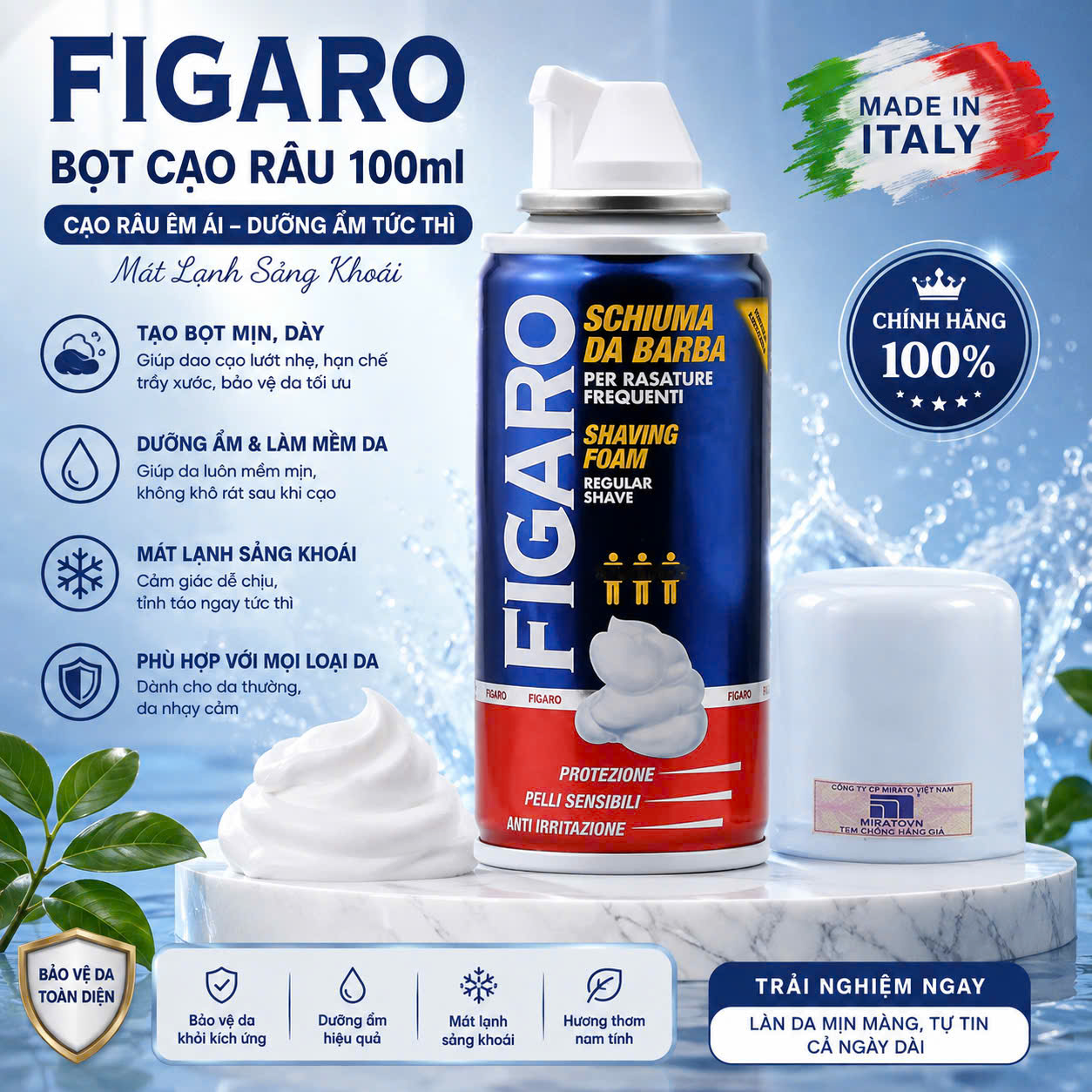 Bọt cạo râu Figaro 100ml