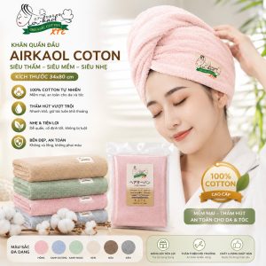Khăn quấn đầu AirKaol coton 34-80cm