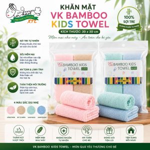 Khăn mặt VK Bamboo kisd towel 30-30 (Túi 2)
